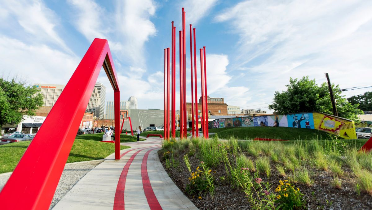 Art and murals in a park in Winston-Salem during daytime